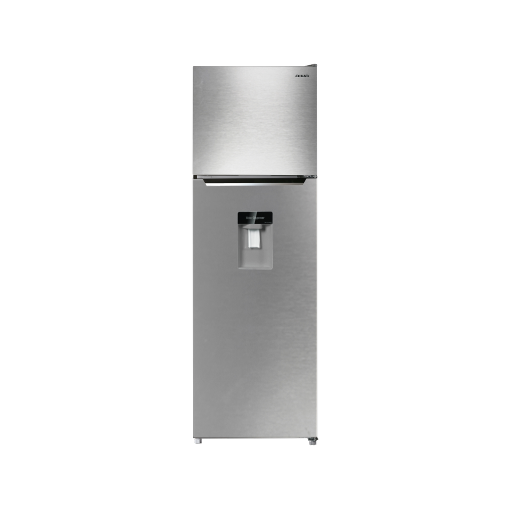 Aiwa Nevera Refrigeradora Top Mount, 9 CuFt, Dispensador de Agua, Acero Inoxidable.