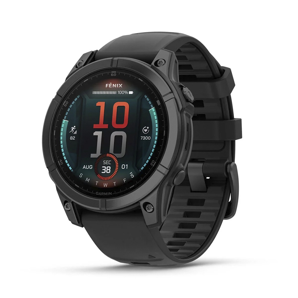 Garmin fenix 8 43 mm AMOLED, Silver with Whitestone Silicone Band.